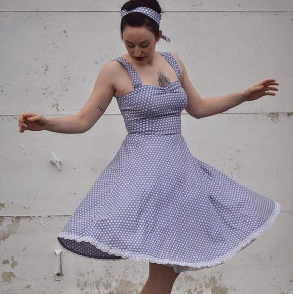 Polkadot Petticoat Dress, 50ies, Rockabilly - Picture 3 of 8